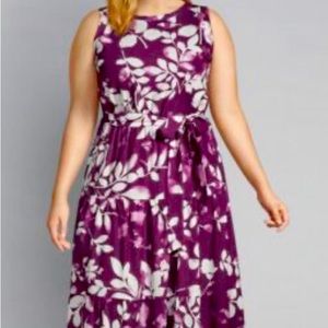 Lane Bryant floral tiered maxi dress size 12 petite